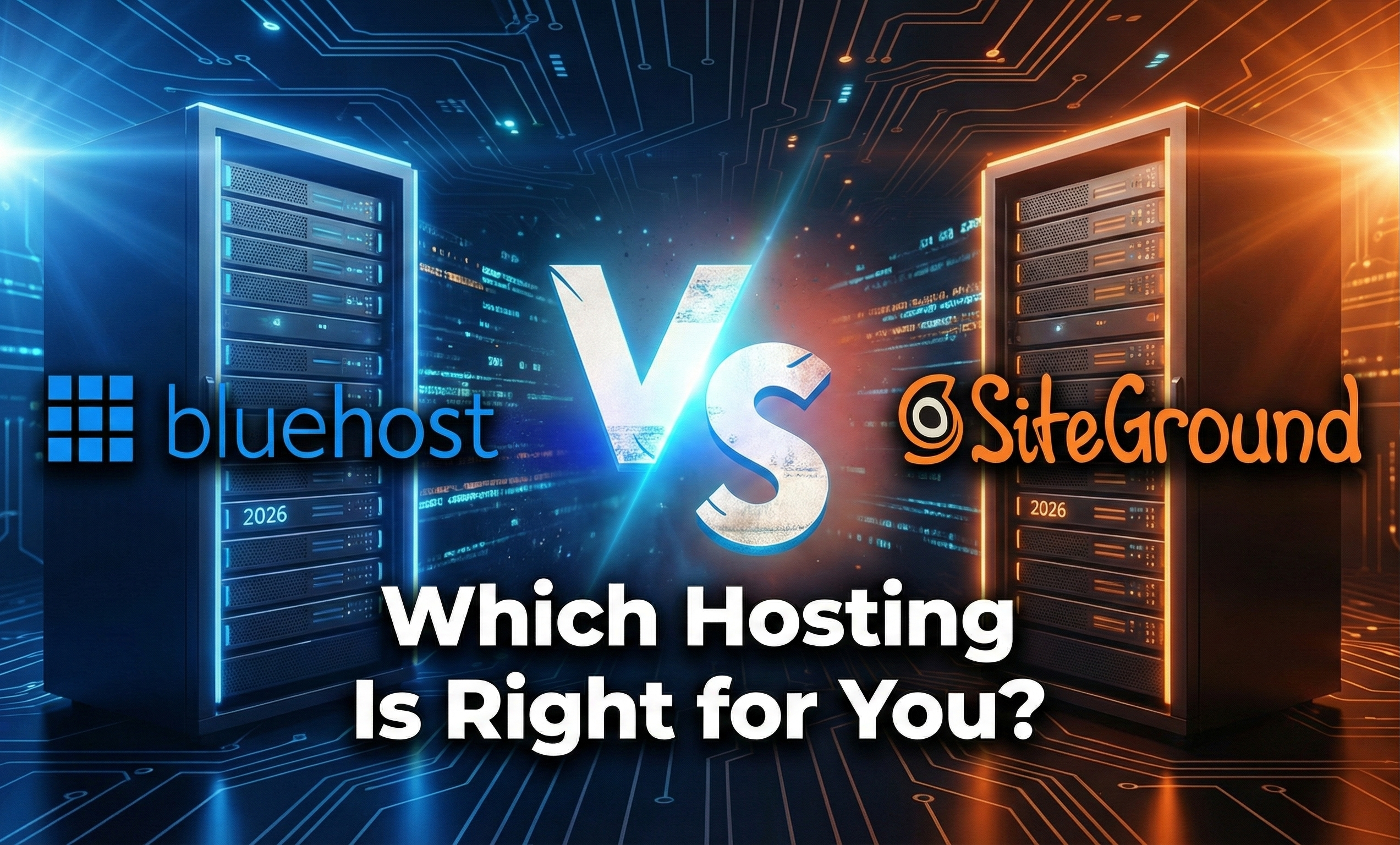 Bluehost vs SiteGround 2026 Which Hosting Is Right for You