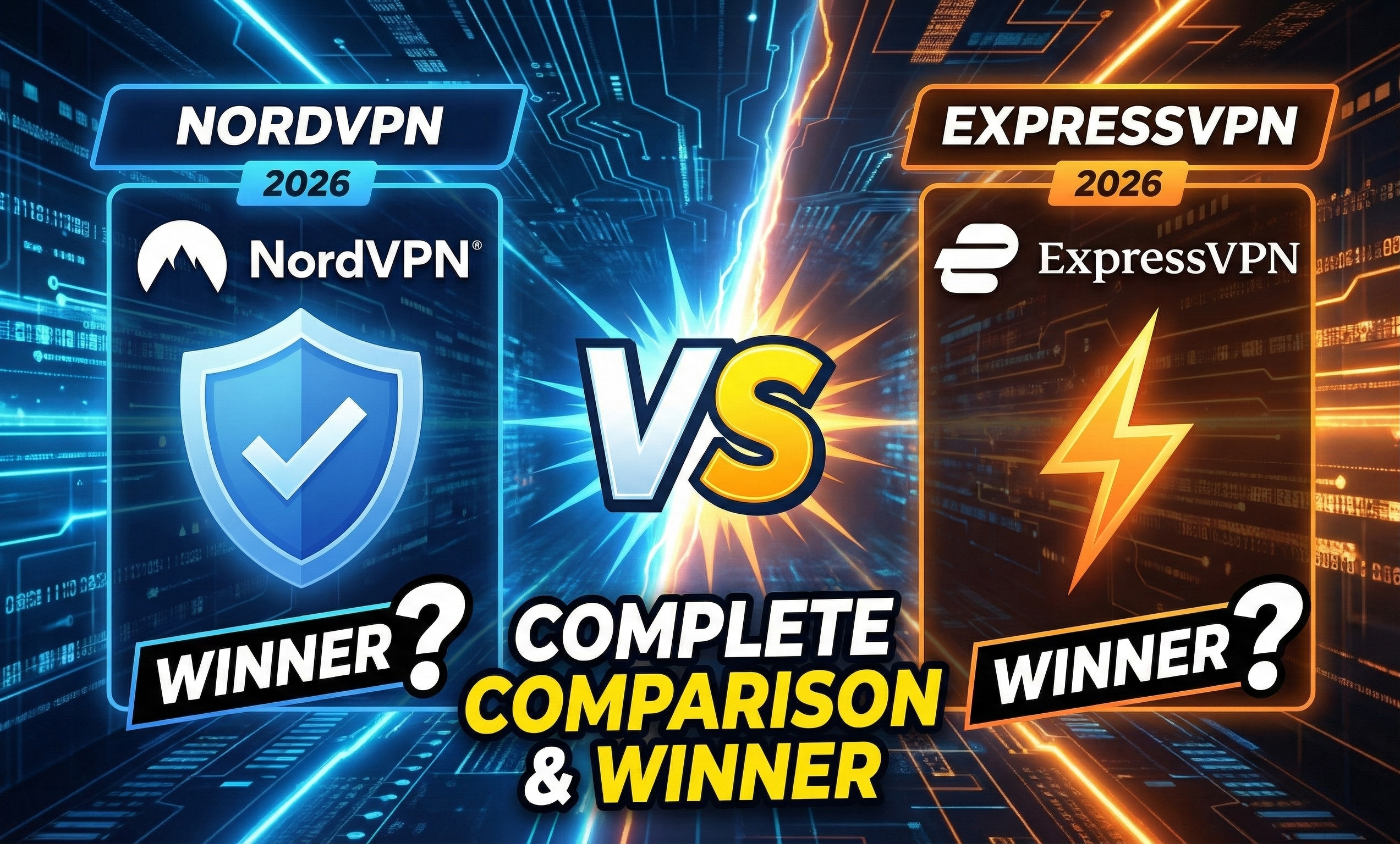 NordVPN vs ExpressVPN 2026: Complete Comparison & Winner