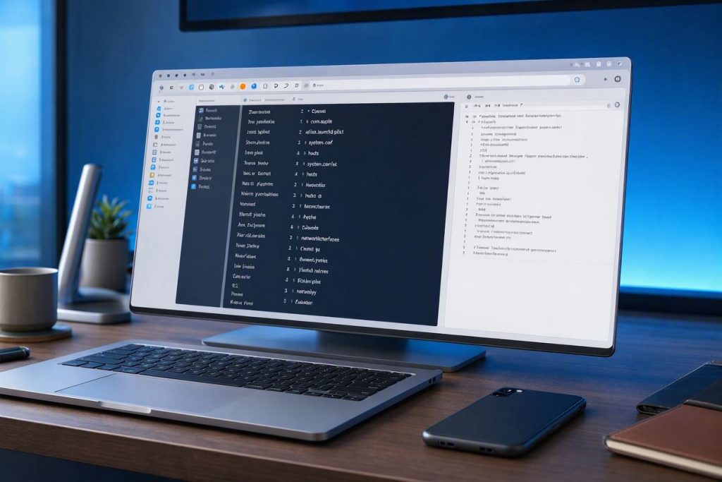 Detailed view of network preference files in Finder on macOS