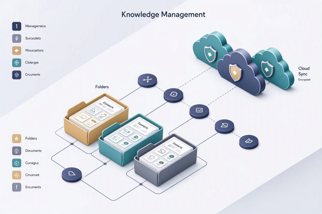 Diagram representing scalable knowledge base architecture for growing tech teams