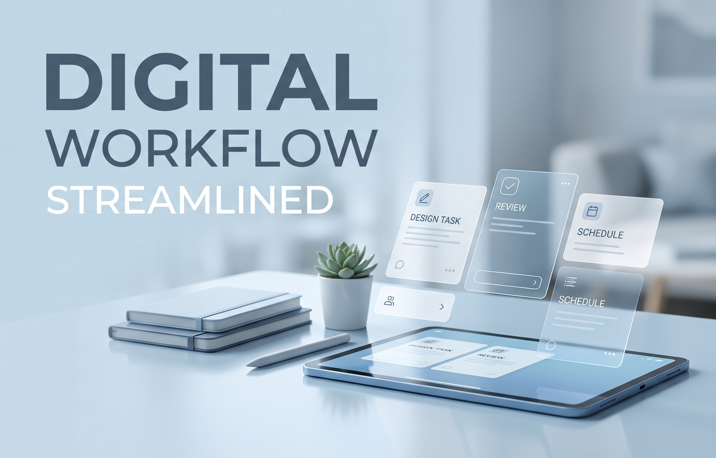 Task management digital concept featuring visual board cards on a screen