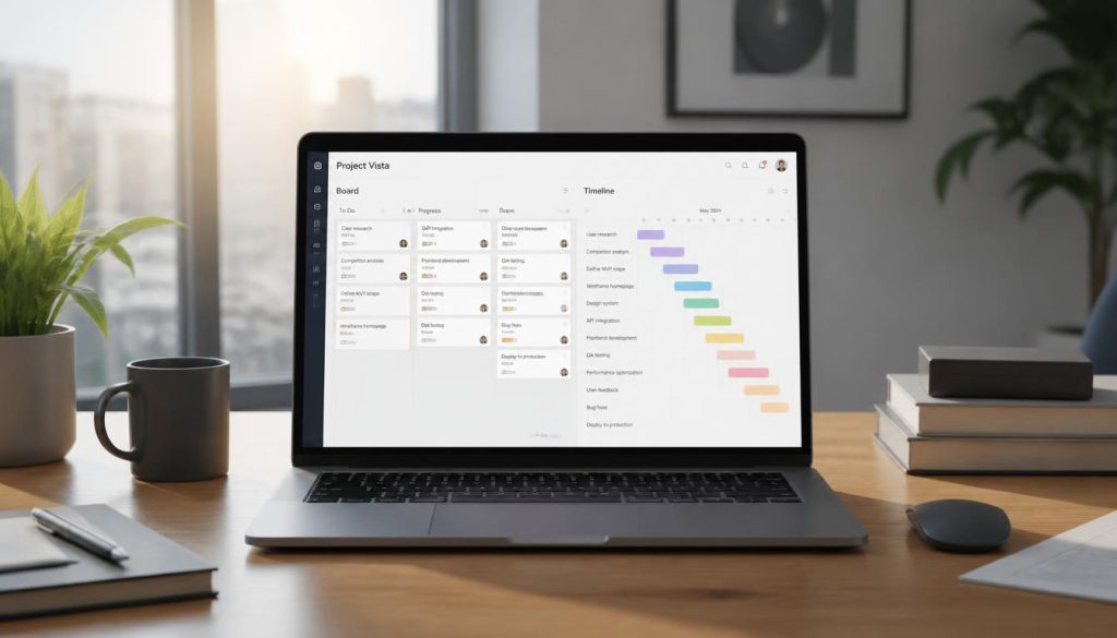 Trello vs Asana workspace interface comparison on a laptop screen