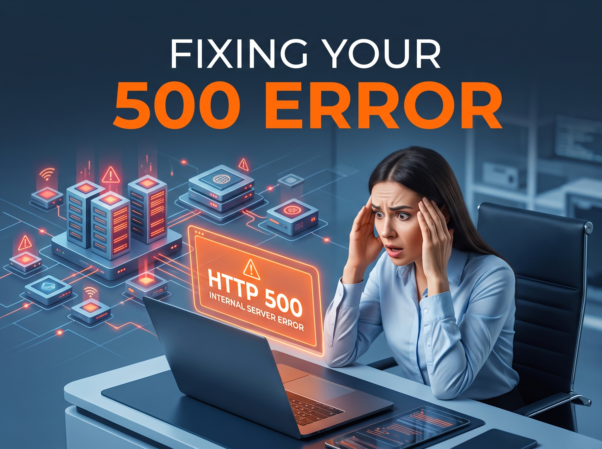 WordPress 500 Internal Server Error warning panel illustration